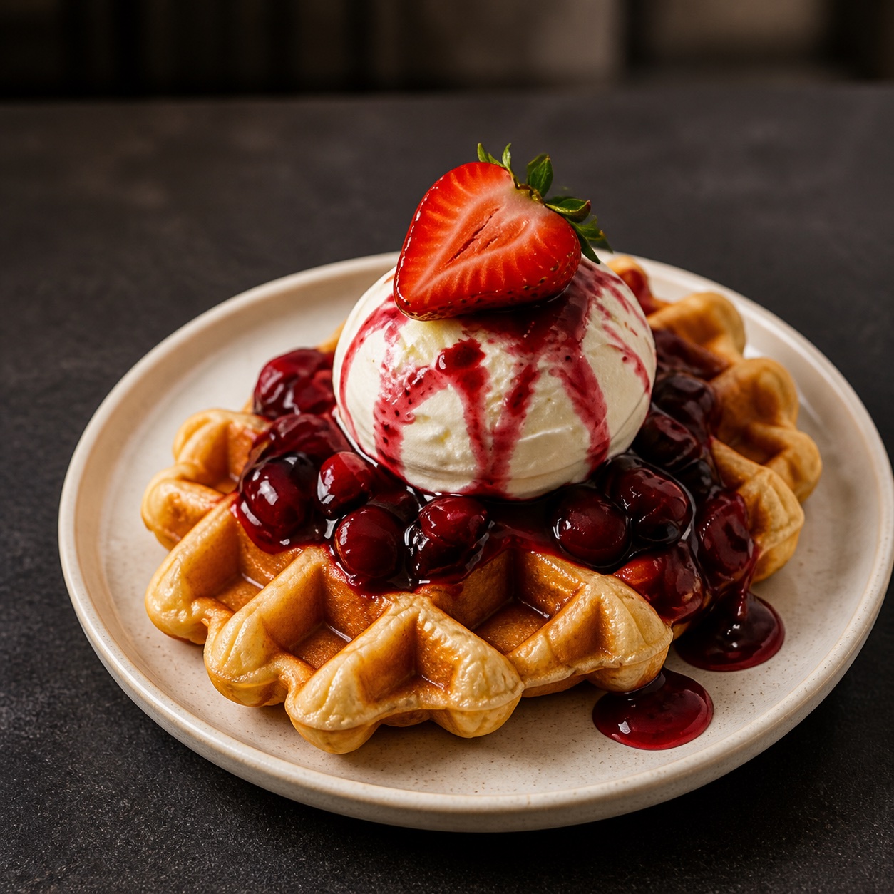 Berry Cream Croffle